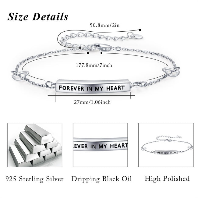 Urn Bracelet Cremation Jewelry for Ashes for Women 925 Sterling Silver Memorial Bracelet for Human Ashes Jewelry Gifts