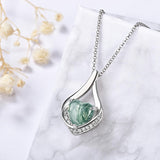Sterling Silver Heart Shape Tear Dangle Urn Necklace for Ashes