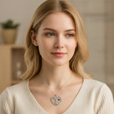 Sterling Silver Heart Pendant Birthstone Tree of Life Mother Child Family Necklace