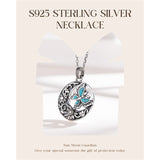 Sterling Silver Turquoise Sunflower Butterfly Pendant Necklace
