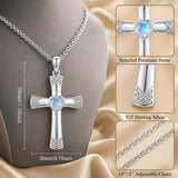 Sterling Silver Cross Pendant Necklace Gift for Anniversary Christmas