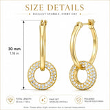 14K Gold Plated Cubic Zirconia Knot  Earrings for Women