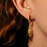 14k Gold Plated Striking Rhombus- Shaped Twisted Design Earrings for Women