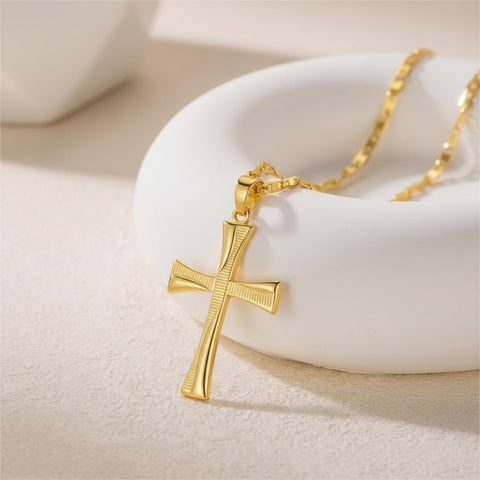 14K Gold Plated Cross Infinity  Pendant Necklace  for Women