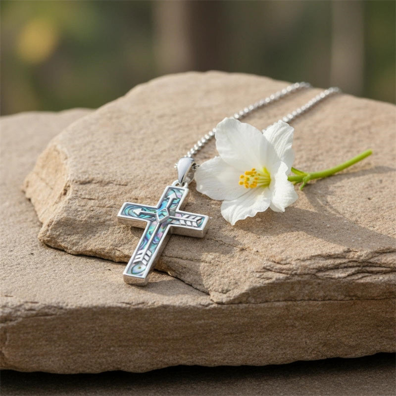 Sterling Silver Cross Pendant Necklace for Women Southwestern Cross Jewelry Gifts