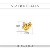 14k Gold Axolotl Stud Earrings for Women Axolotl Jewelry Gift for Girls Mom Sister