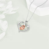 Sloth Necklace for Women 925 Sterling Silver Heart Sloth Pendant for Girls Sloth Jewelry Gift for Animal Lovers