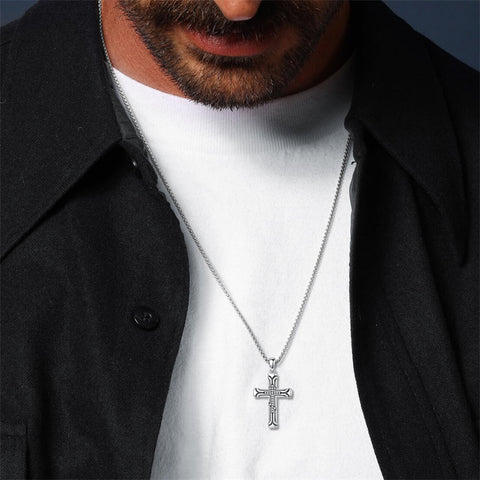 Sterling Silver Cross Christian Pendant Necklace