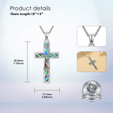 Sterling Silver Abalone Shell Bee Butterfly Dragonfly  Hummingbird Ladybug Cross Pendant Necklace for Women
