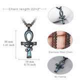 14K Gold Plated Turquoise Wolf Thor's Hammer Ankh Dragon Lion Compass Crucifix Pendant Necklace for Men