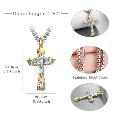 14K Gold Plated  Cross Necklace Religious Amulets Jewelry Gifts