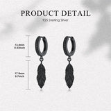Sterling Silver Feather Arrowhead Axe Hoop Earrings