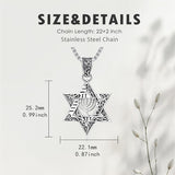 Sterling Silver Star of David Chai Cross Evil Eye Lion of Judah Menorah Tree of Life Protection Pendant Necklace