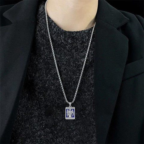Sterling Silver Amulet Medal Viking Tree of Life Athena Lion Star of David Nefertiti Odin Raphael Pendant Necklace