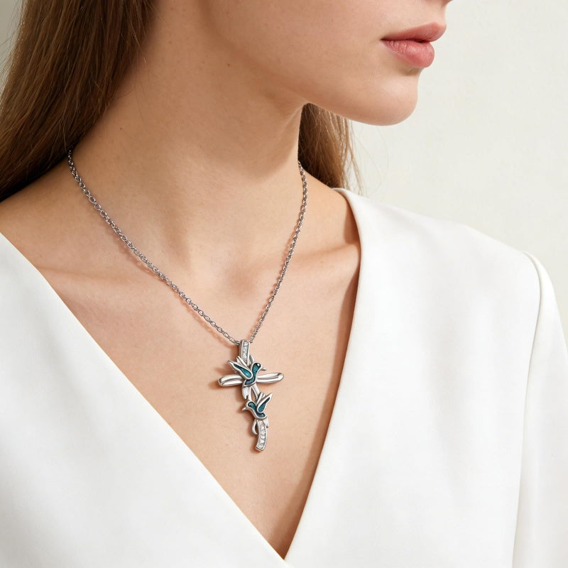 14K Gold Plated Turquoise Turtle Dragonfly Hummingbird Pendant Necklace