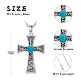14K Gold Plated Turquoise Cross Pendant Necklace