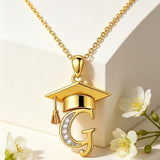 Initial  Graduation 14K Gold Plated Inspiring Grad Pendant Necklace Graduations Jewelry Gifts