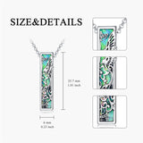 Sterling Silver 3D Bar Turquoise Tree of Life Urn Necklace for Ashes