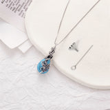 Turquoise Urn Necklace for Ashes Sterling Silver Cremation Jewelry for Ashes Memorial Keepsake Jewelry Gift for Women Men Girls