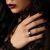 Sterling Silver 10K 14K 18K Gold Custom Engraved Moissanite Engagement Wedding Ring