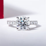 14K Gold Round Cut Moissanite Wedding Anniversary Ring