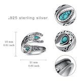 Western Turquoise Spoon Ring 925 Sterling Silver Vintage Thumb Ring Western Thumb Ring for Women Girls