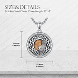 Sterling Silver Tiger Eye Eagle Lion Pendant Necklace for Men