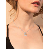 Sterling Silver Cubic Zirconia Dinosaur with 1 2 3 4  Cubs Pendant Necklace