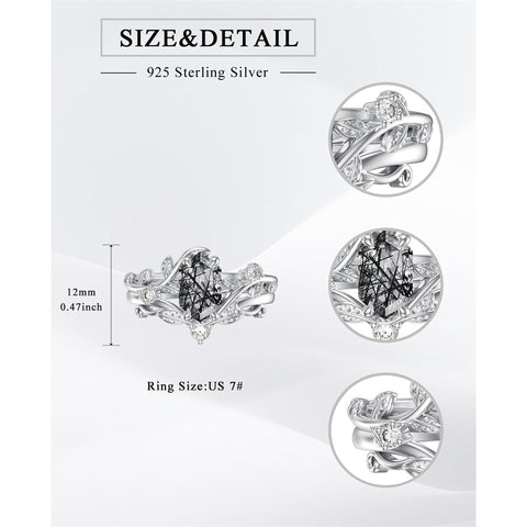 Sterling Silver Pear Oval Kite Heart Hexagon Emerald Coffin Cut Gemstone Engagement Promise Ring Set