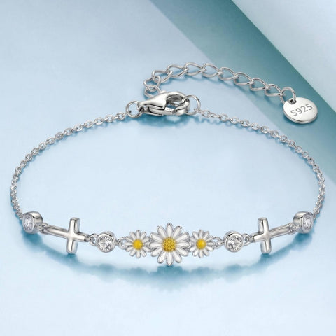 Sterling Silver Dragonfly Butterfly Cardinal Hummingbird Jesus Fish Lotus Daisy Sunflower Rose Faith Cross Bracelet