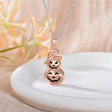 925 Sterling Silver Pumpkin Snowman Necklace Halloween Necklace Christmas Halloween Jewelry Gifts for Women Girls