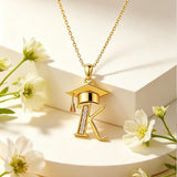 Initial  Graduation 14K Gold Plated Inspiring Grad Pendant Necklace Graduations Jewelry Gifts