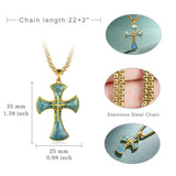 14K Gold Plated  Cross Necklace Religious Amulets Jewelry Gifts