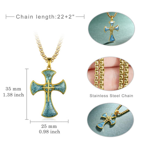 14K Gold Plated  Cross Necklace Religious Amulets Jewelry Gifts