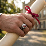 Copper Sterling Silver Personalized Birthstone Engraved High School and College Class Ring