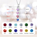 Sterling Silver Personalized  Birthstone Engraved Pendant Necklace for Women