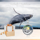 Sterling Silver Abalone Shell Whale Pendant Necklace