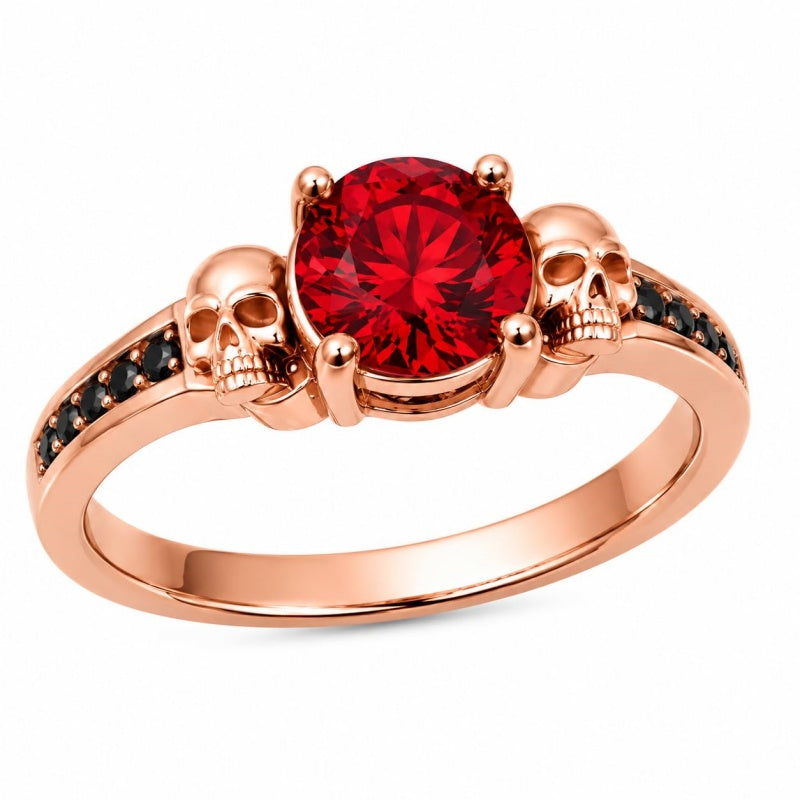 Sterling Silver 10K 14K 18K Gold Personalized Gothic Skull Ring Exquisite Spooky Jewelry for Halloween Lovers