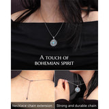Sterling Silver Turquoise Cone Sunflower Tree of Life Pendant Necklace