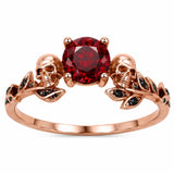 Sterling Silver 10K 14K 18K Gold Personalized Gothic Skull Ring Exquisite Spooky Jewelry for Halloween Lovers