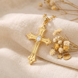10K 14K 18K Gold Cross Pendant Necklace Religious Jewelry Gifts for Men and Women