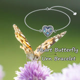 Sterling Silver Heart Urn Bracelet for Ashes Memorial Keepsake Jewelry Gifts for Women