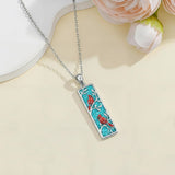 Sterling Silver Abalone Shell Bar Cardinal Bee Butterfly Hummingbird Dragonfly Phoenix Pendant Necklace for Women