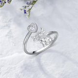 Sterling Silver Highland Cow Adjustable Animal Ring