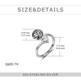 Sterling Silver Baseball Football Volleyball Spinner Ring