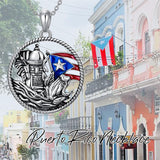 Sterling Silver Butterfly Frog Tree of Life Puerto Rico Flag Pendant Necklace