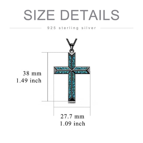 Sterling Silver Cross Pendant Necklace for Men