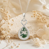 Sterling Silver Teardrop Gemstone Rose Butterfly Infinity Heart Necklace for Women