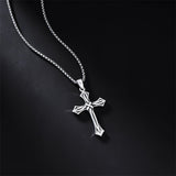 Sterling Silver Cross Religious Necklace for Men