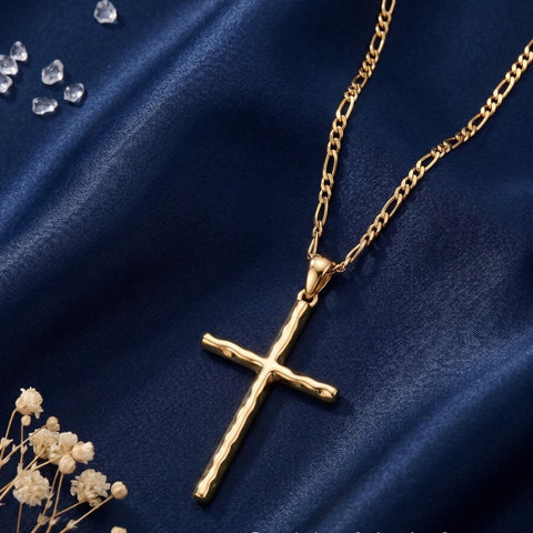 14K Gold Plated Cross Necklace for Women